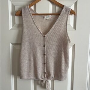 Pink Rose Taupe Knit Sleeveless Top